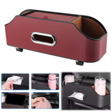 Organisateur de siège arrière 4 en 1 avec fente pour mouchoirs, compatible avec la plupart des véhicules, garde l'habitacle propre et organisé.