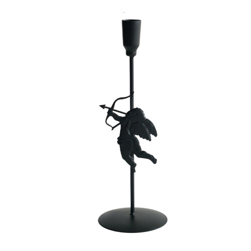 Metal Taper Candle Holders Cupid Design 2-Pack