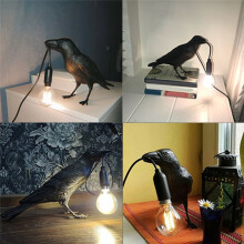 Modern Lucky Bird Table Lamp Bedroom Bedside Living Room Table Lights Resin Animal Lively Home Decor Lighting Fixture US Plug