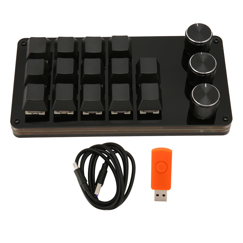 Programmable Keypad With Adjustable Knob And Hot Swappable Switch, One Handed Macro Mechanical Keyboard For Software Shortcuts, Wide Range Of Blue 9489952670430