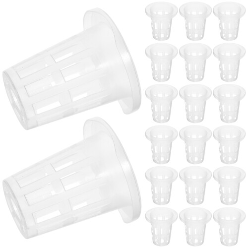 200Pcs Hydroponic Net Cups White Plastic Nursery Pots for Garden Use 2