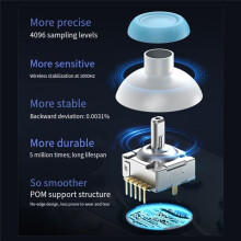 EasySMX S10 Wireless Gamepad TMR RGB Joystick Controller for 2 PC Phone TV Steam with NFC Gyro HD Rumble