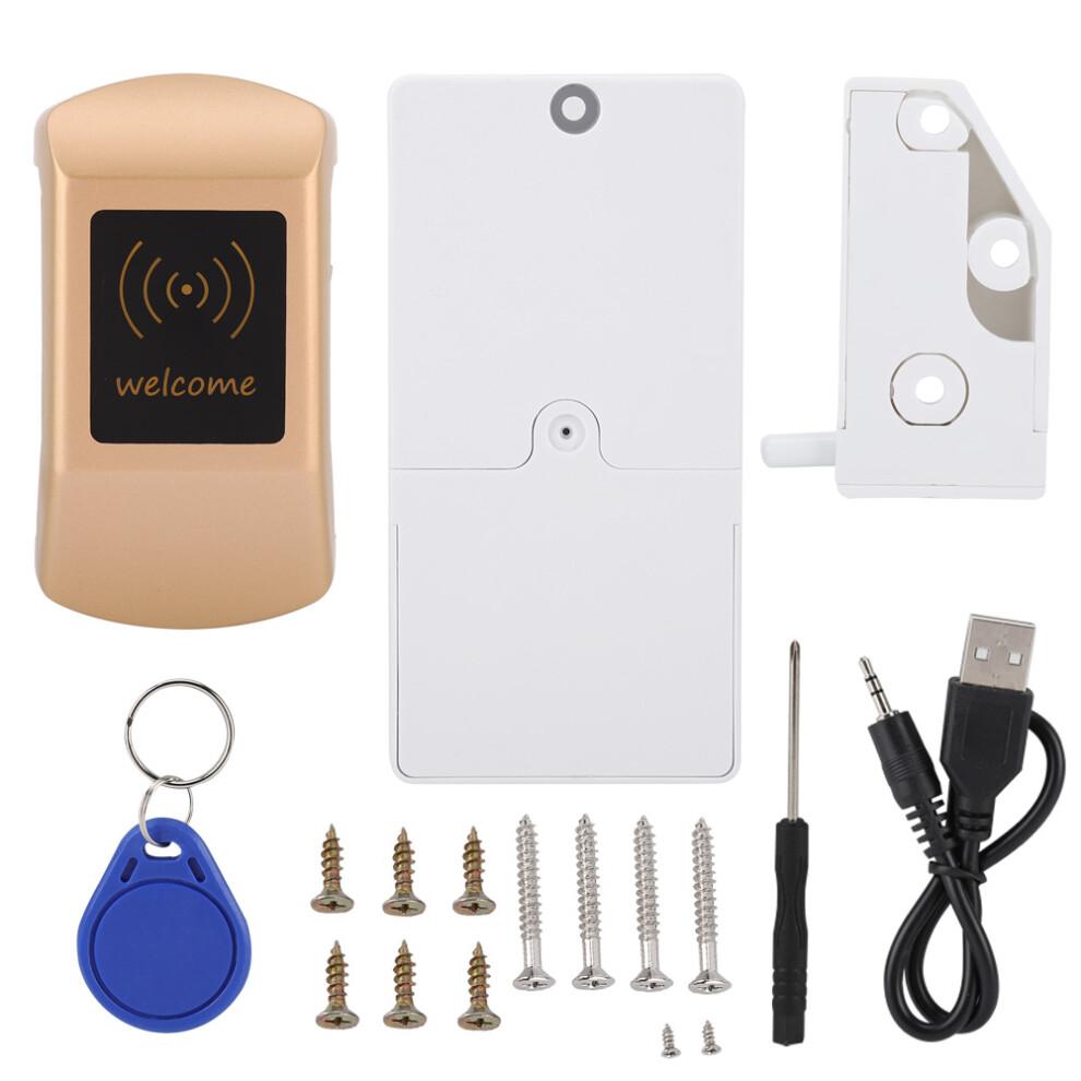 Cabinet Connoisseur, Hidden Diy Electronic Lock For Wooden Cabinets, Programmable Nfc Unlock, Low Power Alert, Golden Alloy & Pc Build 9425574302540