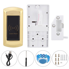 Golden Keyless Entry Door Lock For Enhanced Security, Rust-Resistant And Durable Design For Various Cabinet Environments, U-Shaped Waterproof Unlock