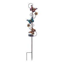 Waterproof Outdoor Decorative Stakes, Metal Solar Stake Lights for Yard, Automatic Solar Charging Decor Emitting a Warm Glow
