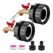 IBC Tote Bag Adapter, 2.44 inch Fine Thread Adapter, Fits 275-330 Gallons, 1/2 inch Male NPT Inlet, Hose Quick Connect