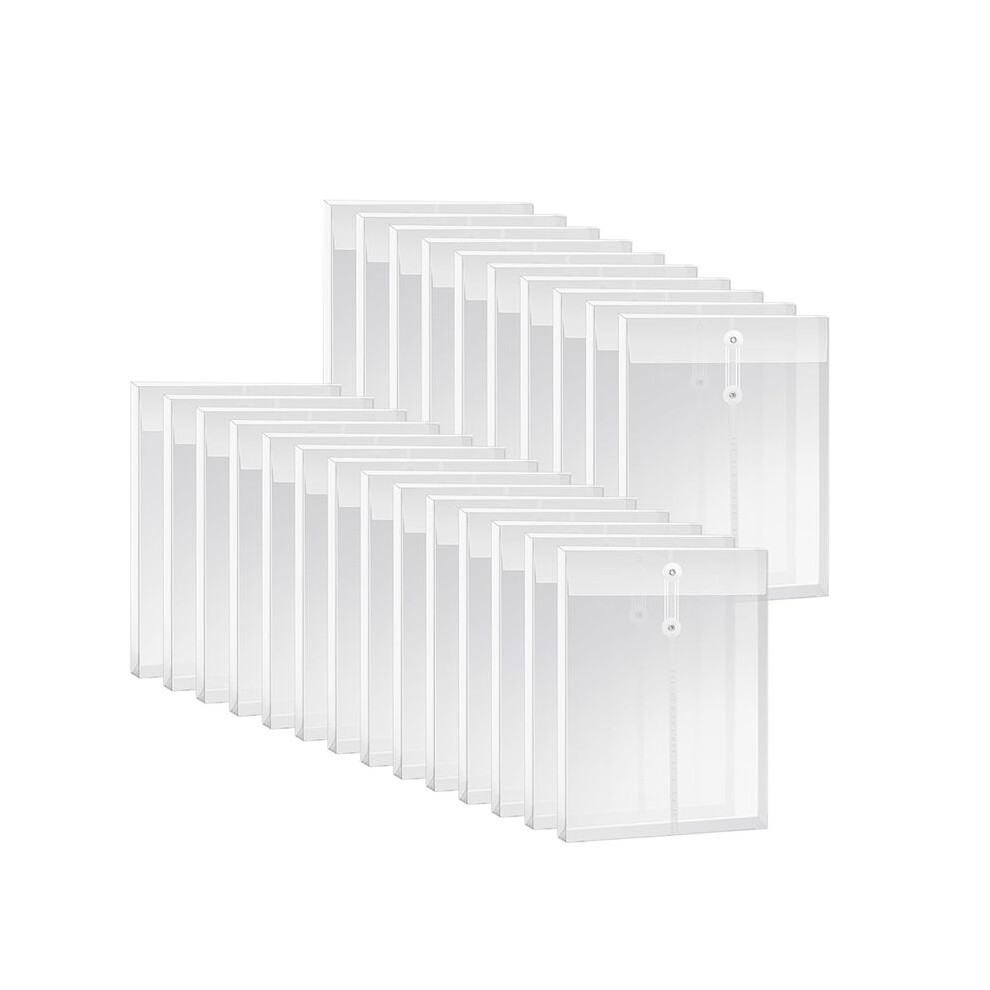 Photos - File Folder / Lever Arch File A4 Size Clear Plastic Envelopes with String Closure, Expandable Files Document Folder, File Bag for Office 24Pcs