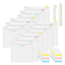 12Pc Scrapbook Paper Organizers with Sticky Index Label for 12 Inch Paper,Vinyl Paper,Clear Vinyl Paper Card Storage Bag