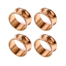 4 Stuks Servetringen, Servethouderring, Gehamerde Ontwerpservettengesp voor Bruiloft, Champagne Goud
