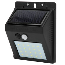 Solar Sensor Wall Lamp 20LED Black, 1200mAh, 9.5cm x 12.2cm