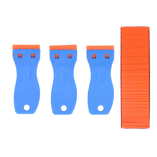 Hanging Design Plastic Razor Blade Scraper Ergonomic Curved Handle Strong Construction Lightweight Pocket Sized Multi Purpose Cleaning Scraper Tool 2