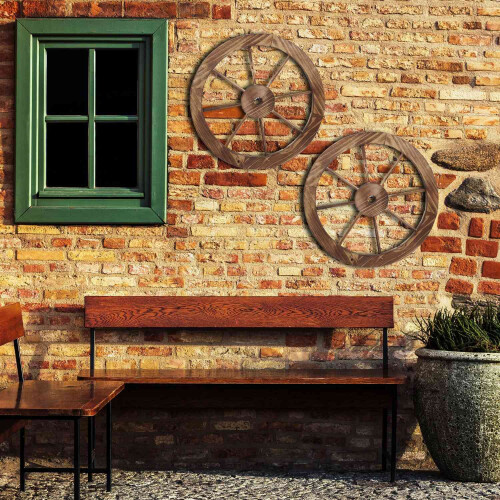 Wagenräder aus Holz, 60 cm, 2er-Set 1