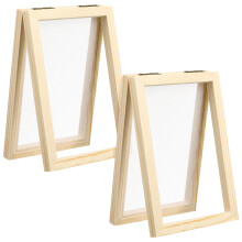 2Szt Drewniana Rama Do Papieru DIY Khaki Kreatywna Zabawka Edukacyjna