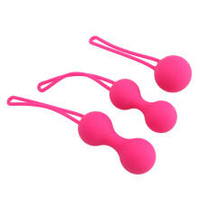 3 Stück Damen Beckenbodentrainingsbälle Silikon Pink zur Stärkung und Massage