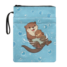 Pochette zippée légère en polyester avec poignée – Housse de protection pour cahiers à couverture rigide, carnets, manuels scolaires et livres