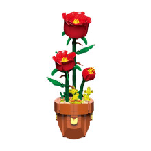 Rote Rose – 344-teiliges Bauset – Romantisches Geschenk zum Valentinstag, Jahrestag oder Geburtstag – Schreibtischdekoration für Erwachsene