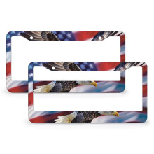 Bald Eagle American Flag License Plate Frames 2 PCS