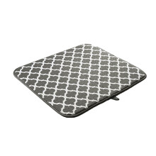 18 x 16 Zoll große Mikrofaser-Geschirrtrockenmatte, super saugfähige Geschirrabtropfmatte mit Aufhängeschlaufe, Grau, maschinenwaschbar