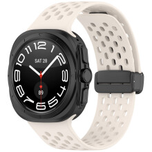 Silikonarmband kompatibel mit Samsung Galaxy Watch Ultra 47 mm – Schnellverschluss, verstellbar, atmungsaktiv, Magnetverschluss