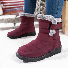 Willtoo dames PU waterdichte sneeuwlaarzen Winter Plus fluweel antislip warme outdoor enkellaarzen geschikt voor licht kamperen bont gevoerde sneaker