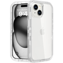 Kraftigt stødsikkert cover til iPhone12Mini & iPhone13Mini (5,4"), tredobbelt lags, faldsikkert, gennemsigtigt bagcover
