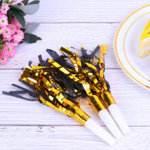 Set di 12 fischietti da festa – Blu, Nero e Oro