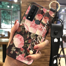 Custodia in silicone per telefono compatibile con TCL20XE – Impermeabile, antiurto, antipolvere, con cordino, supporto e design floreale.