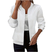 Sudadera acolchada con cremallera para mujer, blusa de manga larga con cuello redondo, estilo túnica informal deportiva.