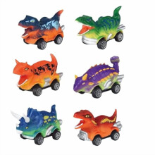 Dinosaurier-Spielzeug-Rückziehautos, 6-teiliges Set Dinosaurier-Rennwagen-Spielzeug für Kinder (farbig lackiert)