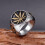 Men's Vintage Stainless Steel Ring Weed Leaf Design Silver 1