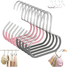 Grucce in acciaio inox con rivestimento in gomma antiscivolo, design ad arco per sciarpe e cinture, organizer salvaspazio per l'armadio.