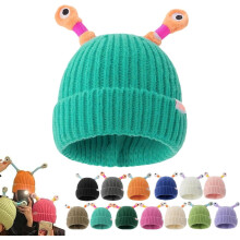 Glowing Little Monster Knit Hat, Funny Knitted Tentacle Beanie for Warmth and Party Fun