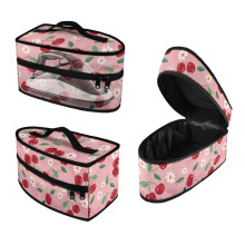 Bolsa para ferro a vapor portátil Cherries & Daisies, em poliéster, com alça e zíper, ideal para viagens. Inclui apenas a bolsa.