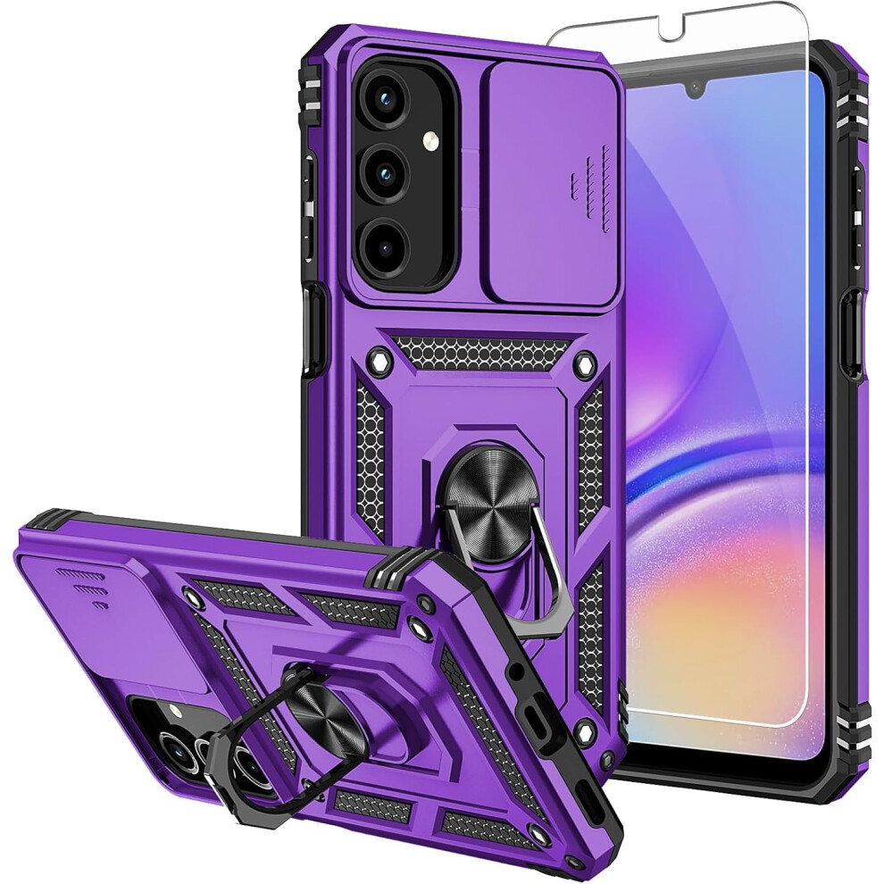 Military-Grade Case For Compatible With Samsung Galaxy A16 5G—16Ft Drop-Tested, With Screen Protector, Camera Cover & Magnetic Kickstand Purple 9340959322213
