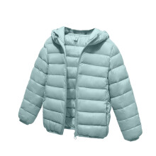 Doudounes d'hiver à capuche pour enfants (garçons et filles), manteaux légers et rembourrés, vert, 4-5 ans
