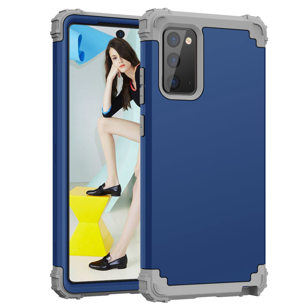 Galaxy Note20 Case, Heavy Dual Layer Rugged Shockproof Case Hard Pc Protective Back Cover For Compatible With Samsung Galaxy Note 20 5G, Deep Blue 9340959324835