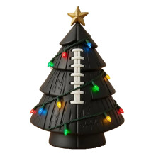 Football Christmas Tree Decor – Gold Star Tree Mashup, Desk Figurine Set, Gift for Ball Enthusiasts & Athletes