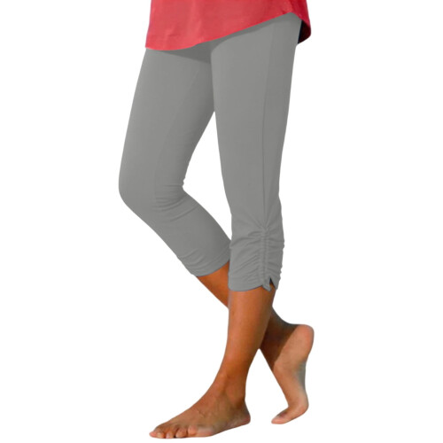 Capri Leggings til Kvinder Grå Elastik Knælange Stretch