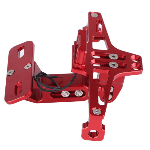 Support de plaque d'immatriculation moto réglable avec éclairage LED, kit de suppression de garde-boue universel, support de plaque 1