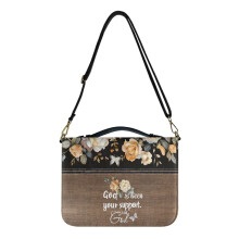 Floral Butterfly Print Bible Case Cover for Women – Faux Leather, Shoulder Strap, Sturdy Bible Accessories, Compatible with 2XL Bibles