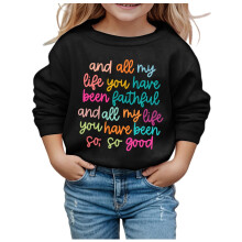 Mädchen Langarm-Sweatshirt mit Rundhalsausschnitt