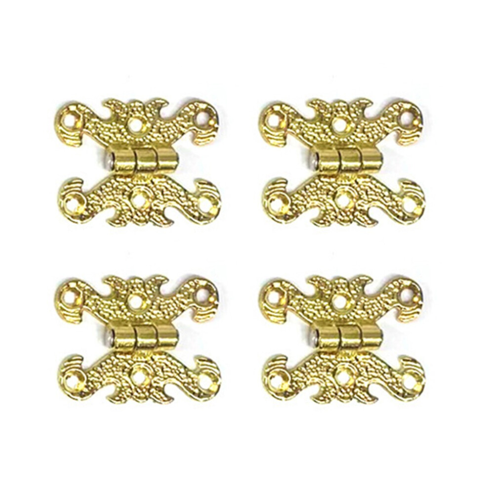 4Pcs Zinc Alloy Cabinet Hinges 40X30mm & 113X69mm Retro Style Decorative Butt Hinges For Wooden Box Furniture Hardware In Bronze Gold Black 9479868257788