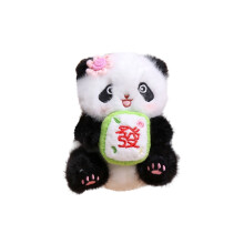 Plüss Panda Játék Kötött Virágcsokorral 1 db