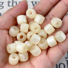 Cuentas de resina con agujero grande, 100 unidades, color beige, espaciadoras para manualidades.