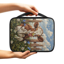 Cow Butterfly Print Bible Cover – Lightweight Tote with Zipper & Handle, Compatible with Large Bibles