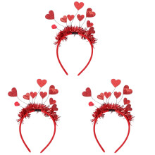 Rotes Herz-Haarreifen-Set (3er-Pack)