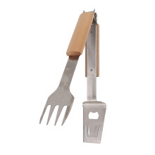 Varmebestandigt grillværktøjssæt, grilltilbehør i rustfrit stål med ergonomiske håndtag til udendørs picnics, campinggasgrill, komplet