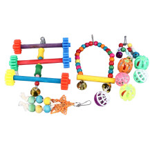 Creative Design Bird Toy Set, Chewing Adventure Elements With Hanging Bells And Parrot Swing Toy For Colorful Bird Toys Collection In Cage Accessories