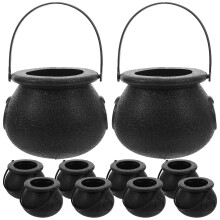 10St Zwarte Halloween Bucket Met Handvat Perfect Voor Trick Or Treat