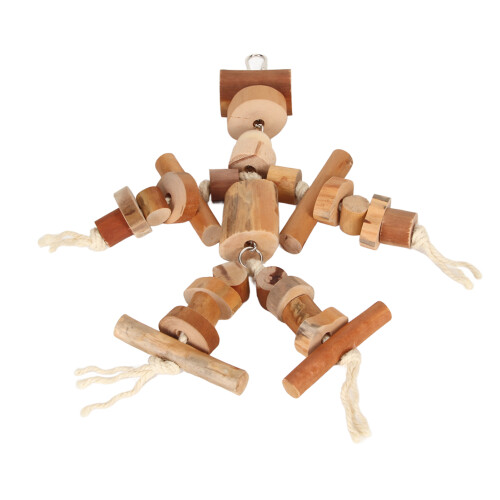 Parrot Wood Blocks Chew Toy - Movable Hooks 1